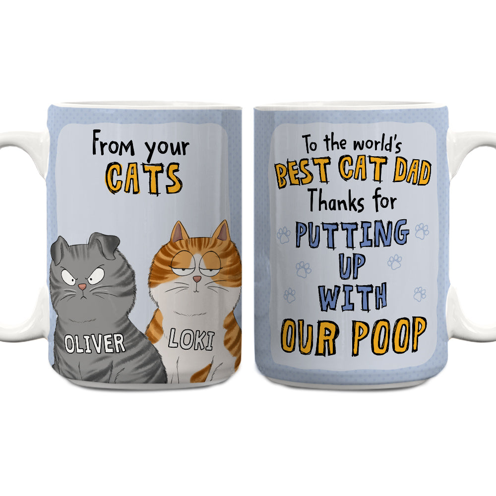 Cat Dad - One-of-a-Kind Personalized Custom Coffee Mug for Pet Lovers