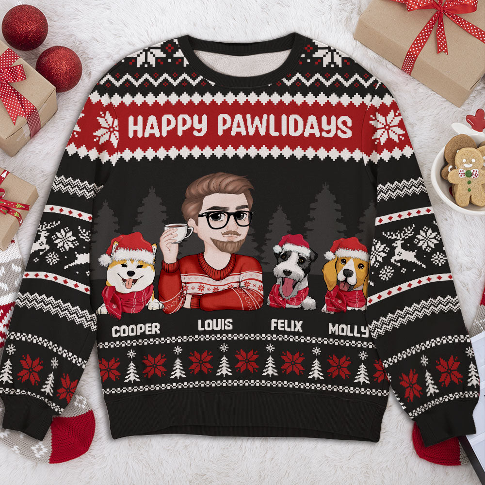 Personalized Custom All-Over-Print Christmas Sweatshirt for Dog Moms and Dads