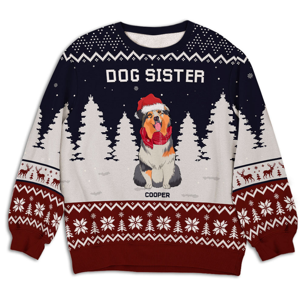 Personalized Custom Dog Brother/Sister Snowflake All-Over-Print Kids Sweatshirt