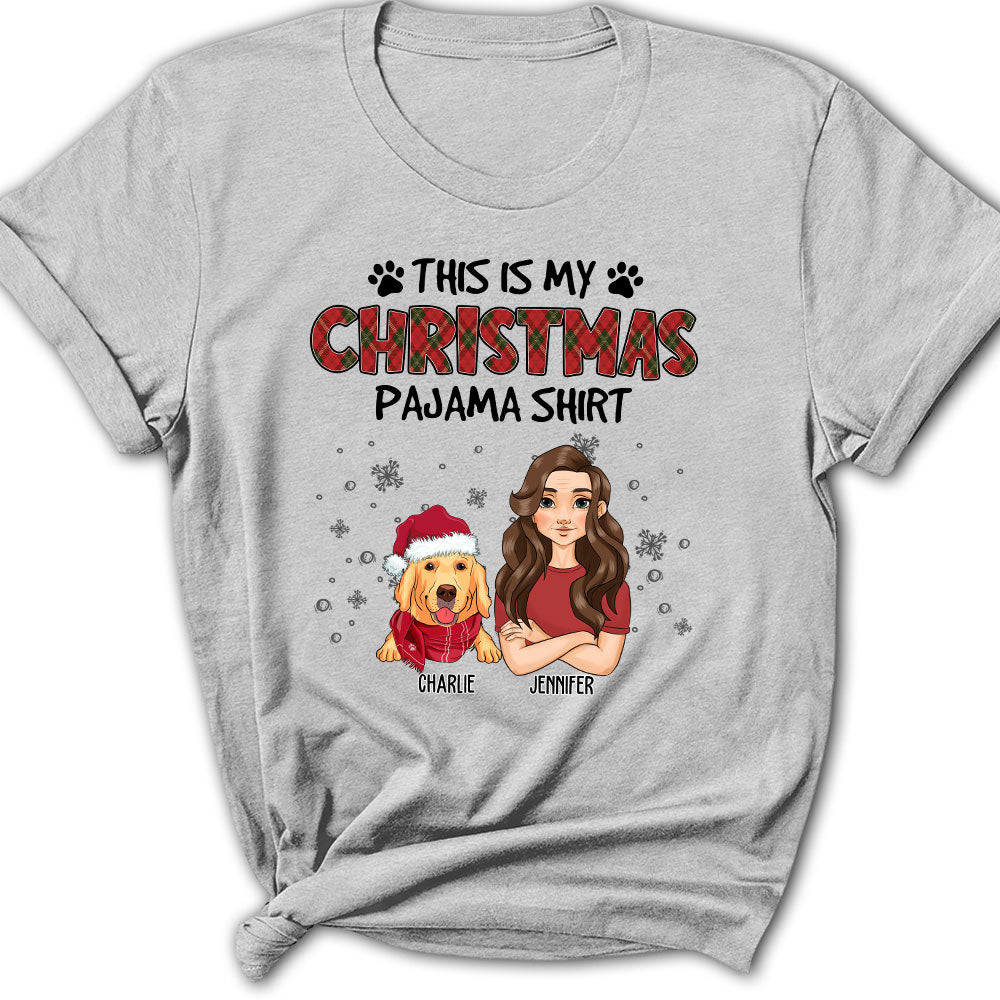 Customizable Christmas Pawjama Women's Personalized T-shirt - Ideal Gift for Pet Lovers