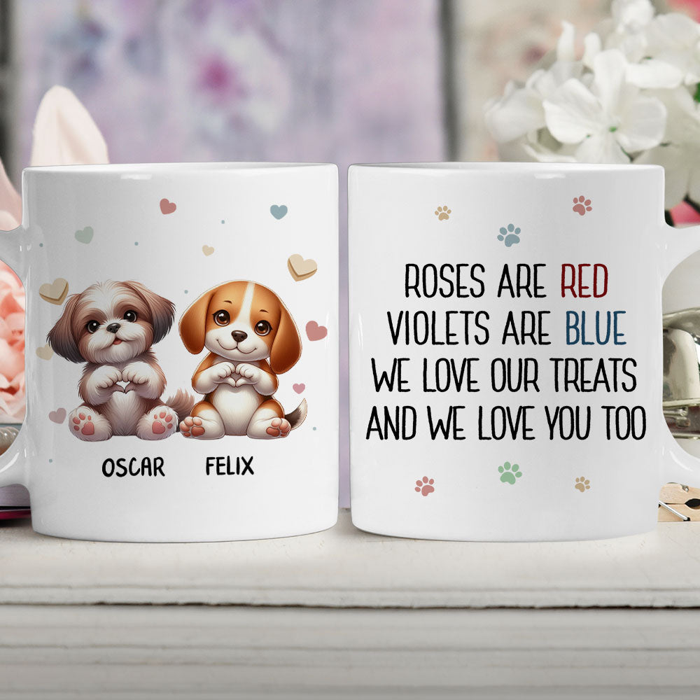 Personalized Custom 'I Love My Treats And You' Coffee Mug for Pet Lovers
