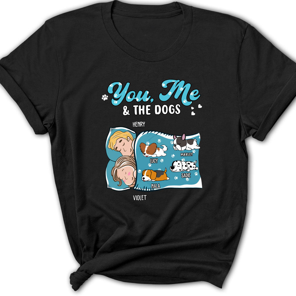 Personalized 'You, Me, and the Dogs' Sleepshirt - Custom Women's T-shirt