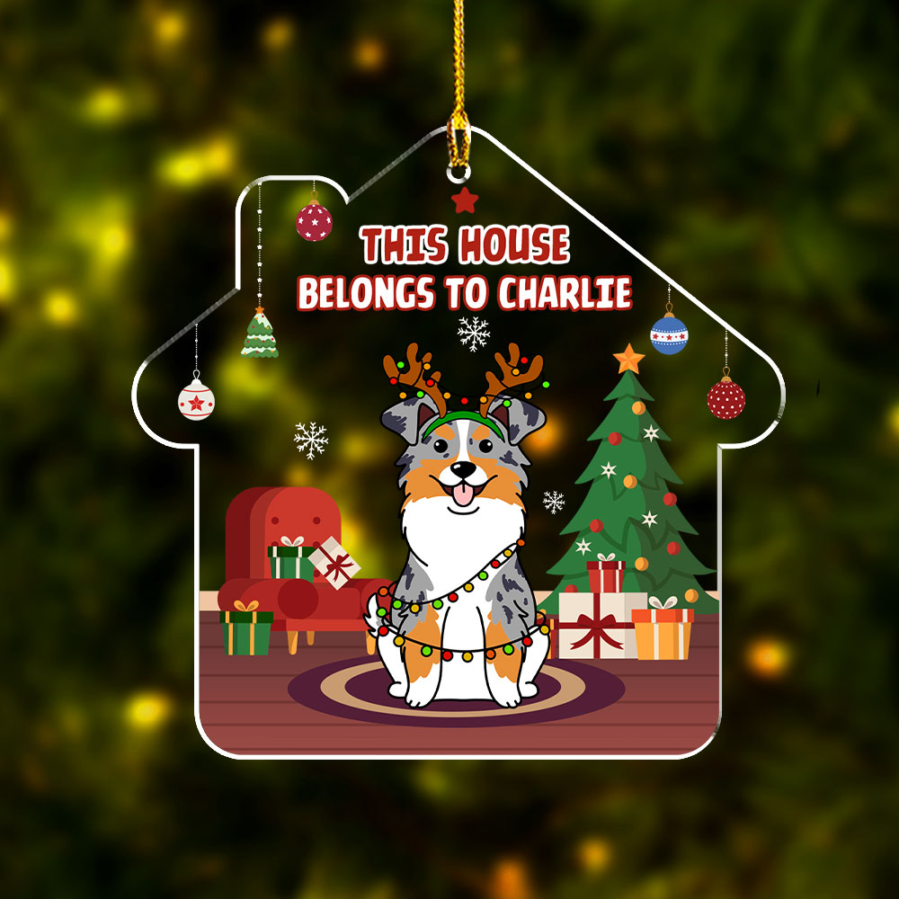 This House Belongs - Customizable Personalized Acrylic Christmas Ornament