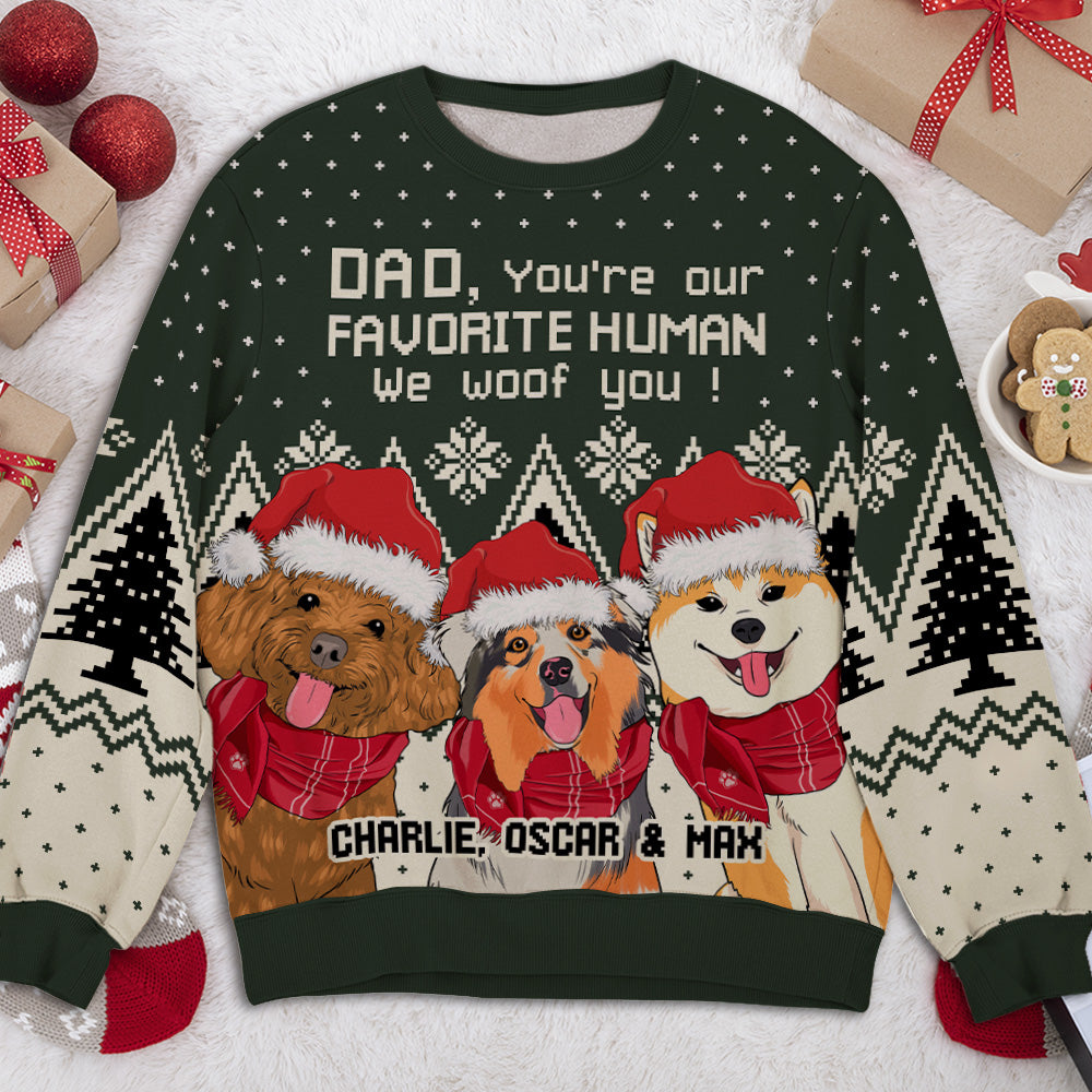 Personalized Custom All-Over-Print Favorite Human Sweatshirt - Ideal Gift for Pet Lovers