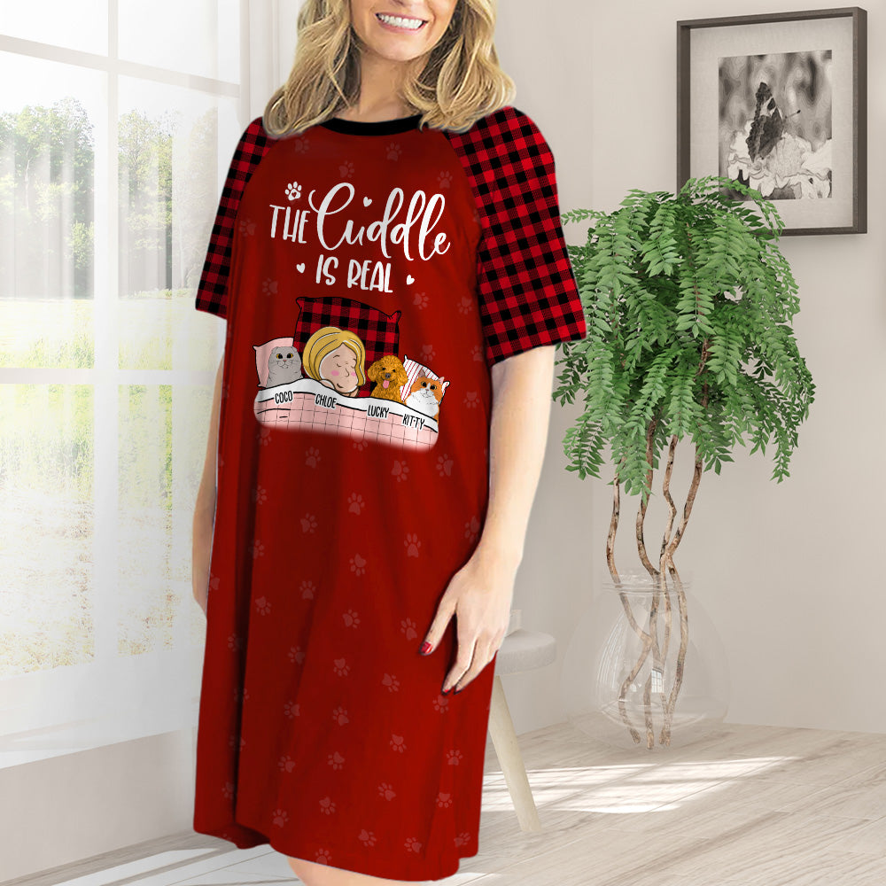 The Real Cuddle - Personalized 3/4 Sleeve Custom Dog Mom Dress