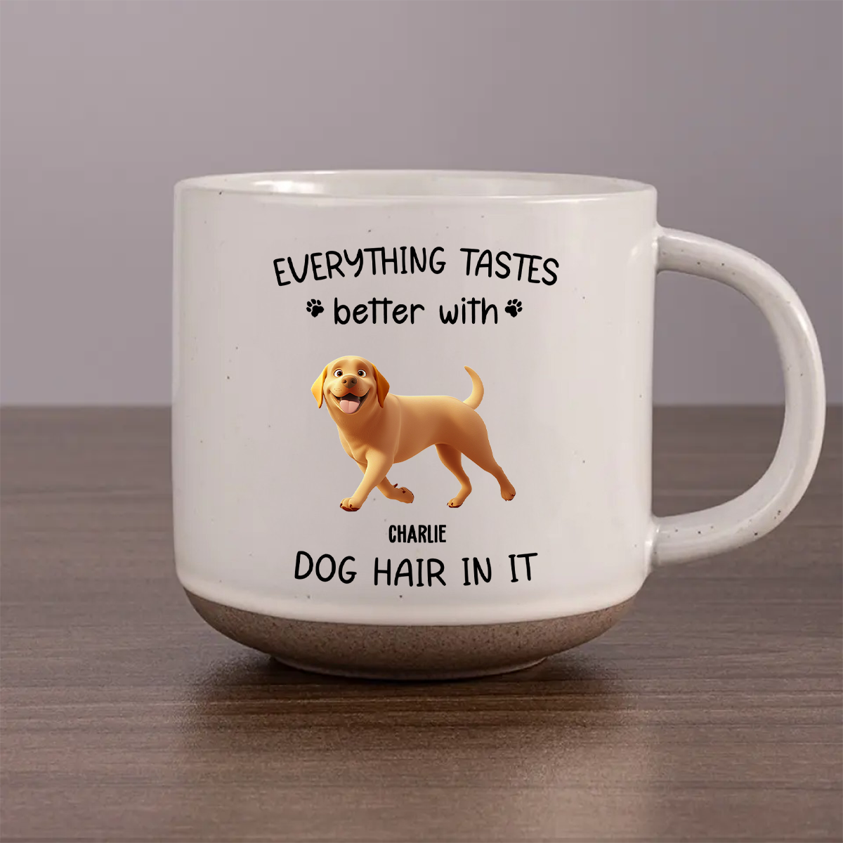Personalized Custom Dog Hair - Inspired Pottery Mug for All Drinks