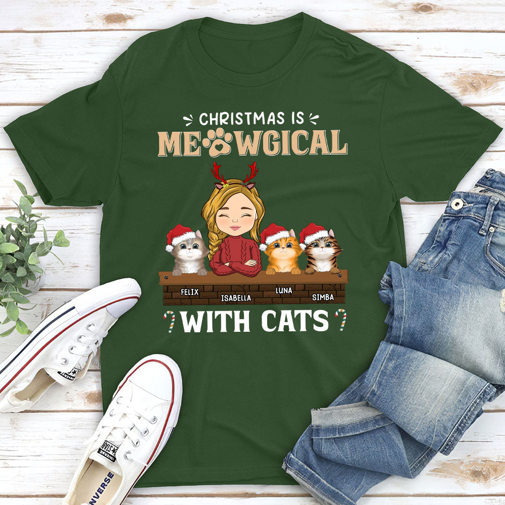 Magical Christmas - Personalized Unisex Cat Lover T - shirt