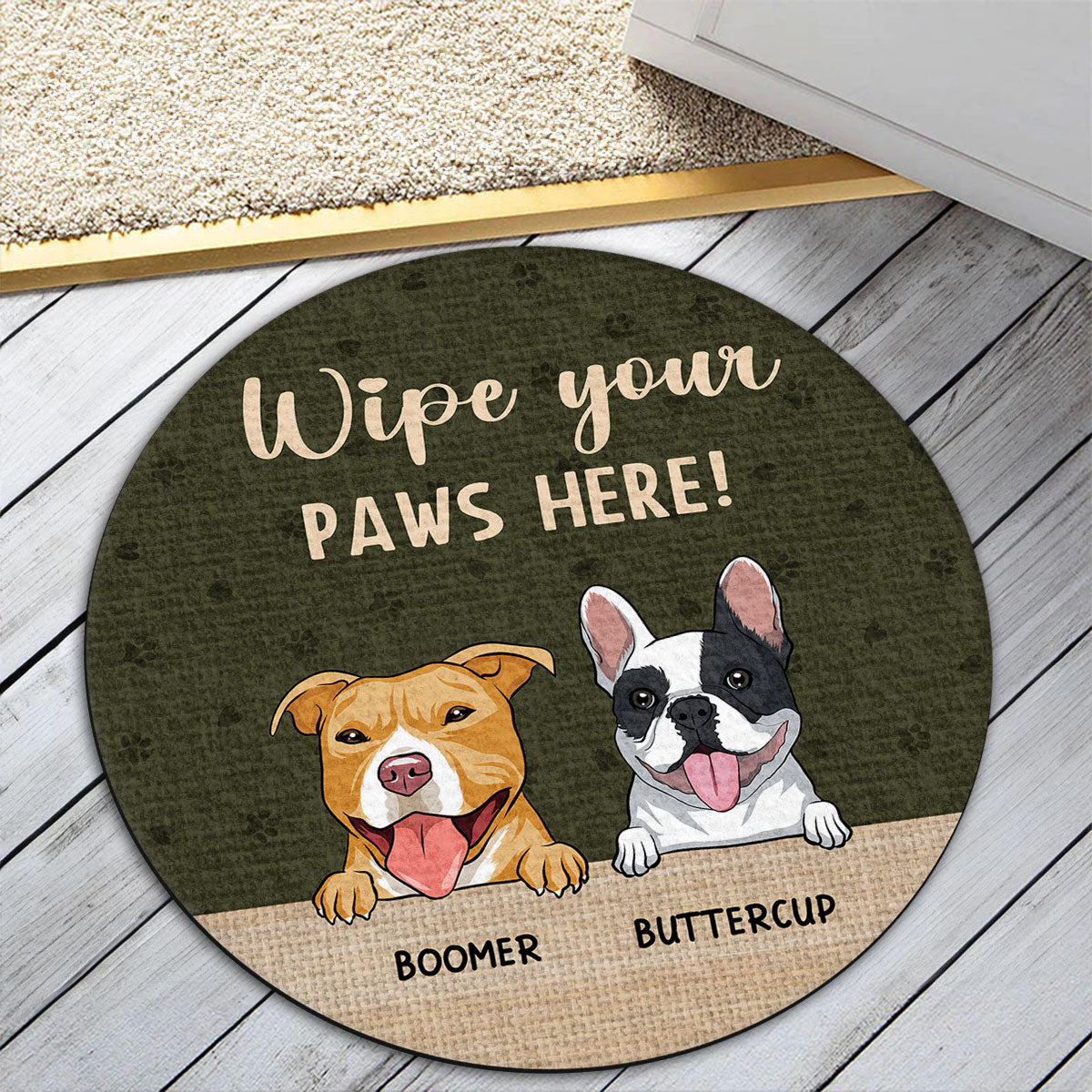 Personalized Pet Doormat: Wipe Your Paws Here!