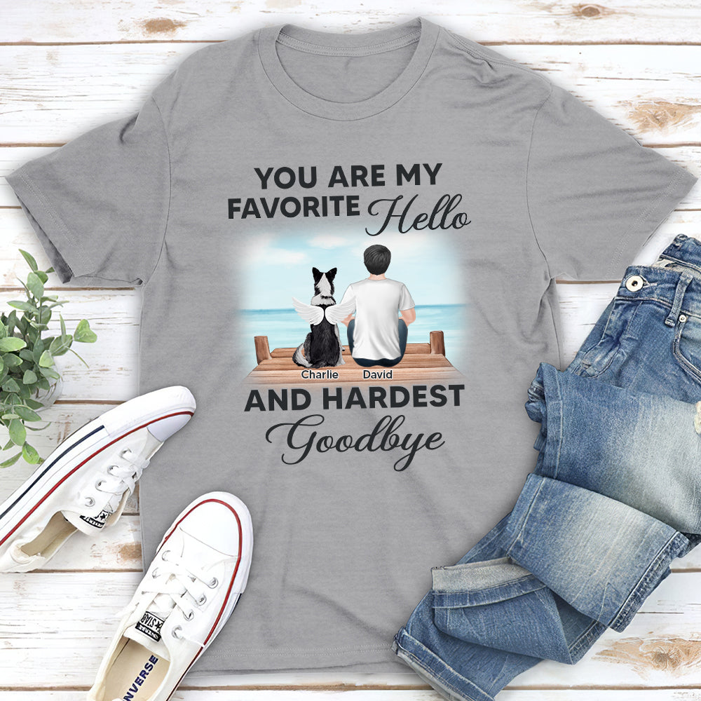 Personalized Custom Unisex Memorial T-shirt: My Favorite Hello at the Beach
