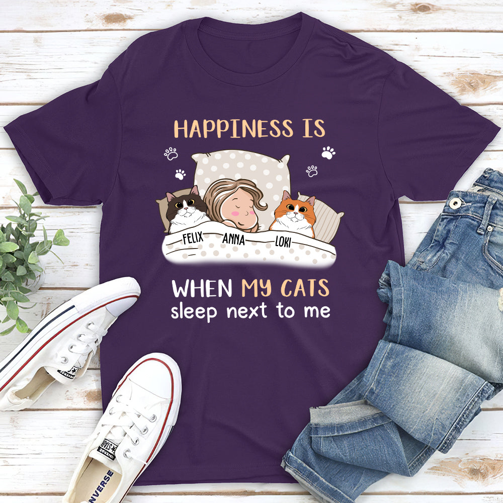 Personalized Unisex Cats Sleep Next To T-shirt - Ideal Gift for Pet Lovers