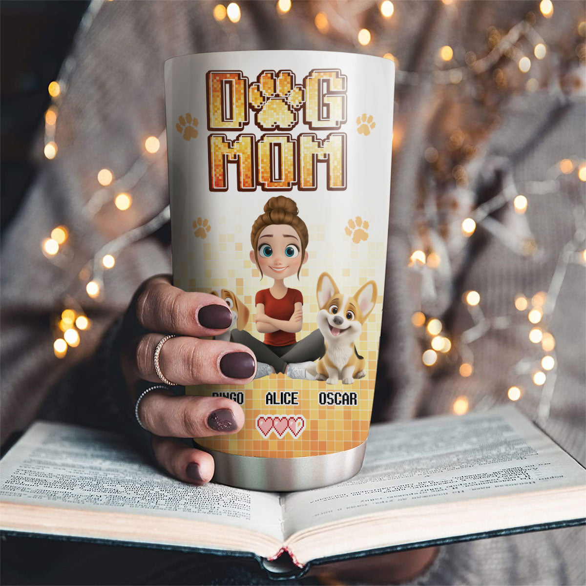 Personalized Pixel Dog Mom Custom Tumbler - Ideal for All Occasions
