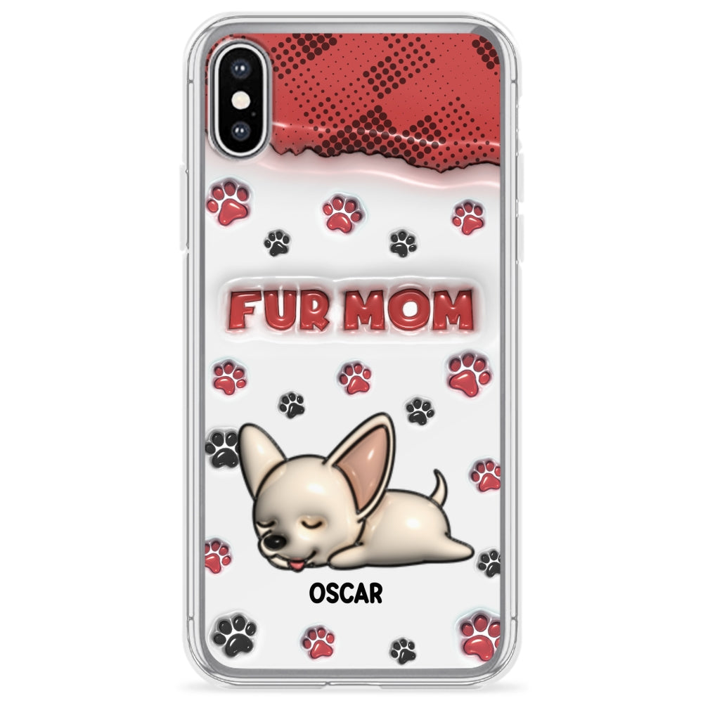Personalized 3D Inflated Effect Fur Mom Custom Phone Case