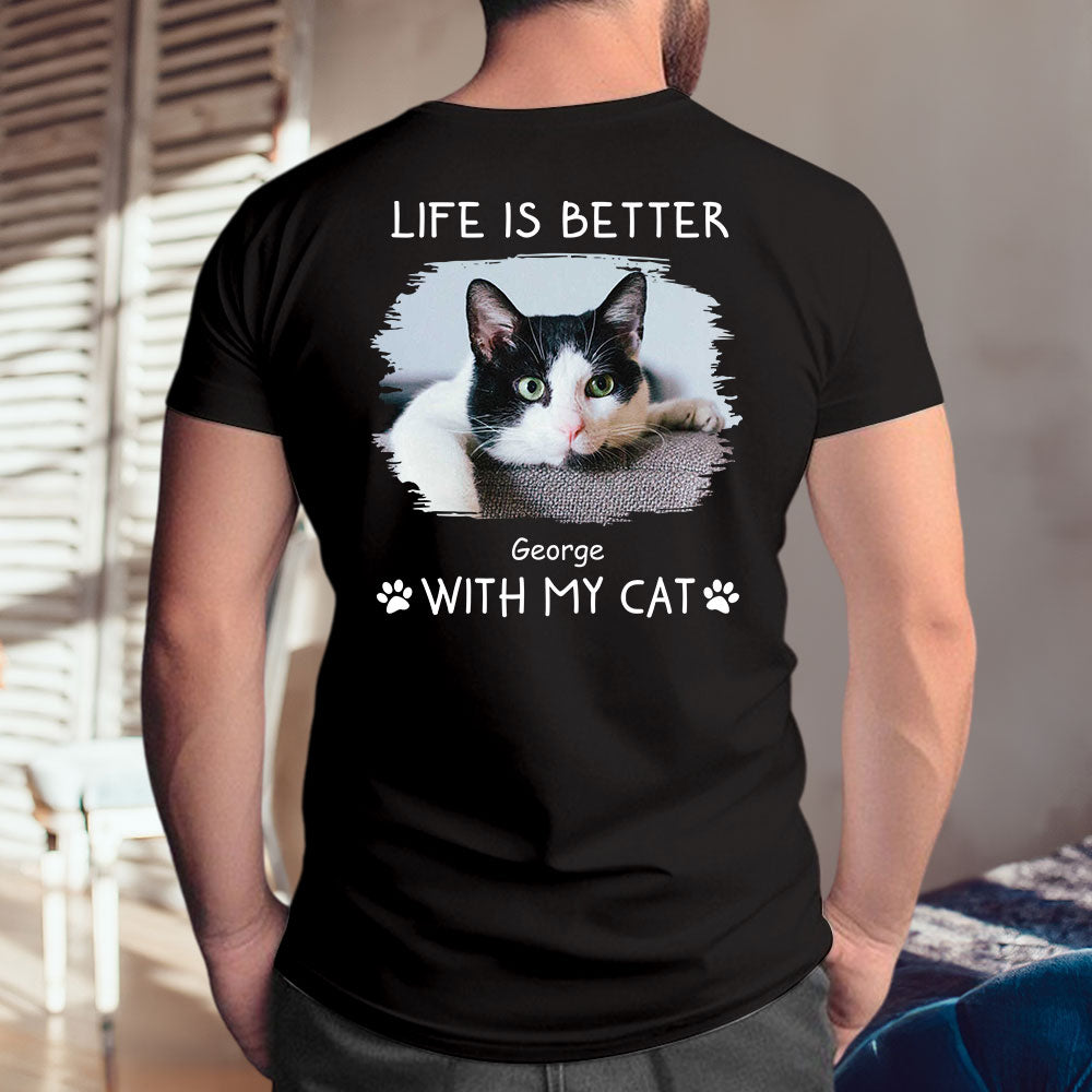 Personalized 'Better With Cats' Unisex T - shirt: Ideal Gift for Pet Lovers