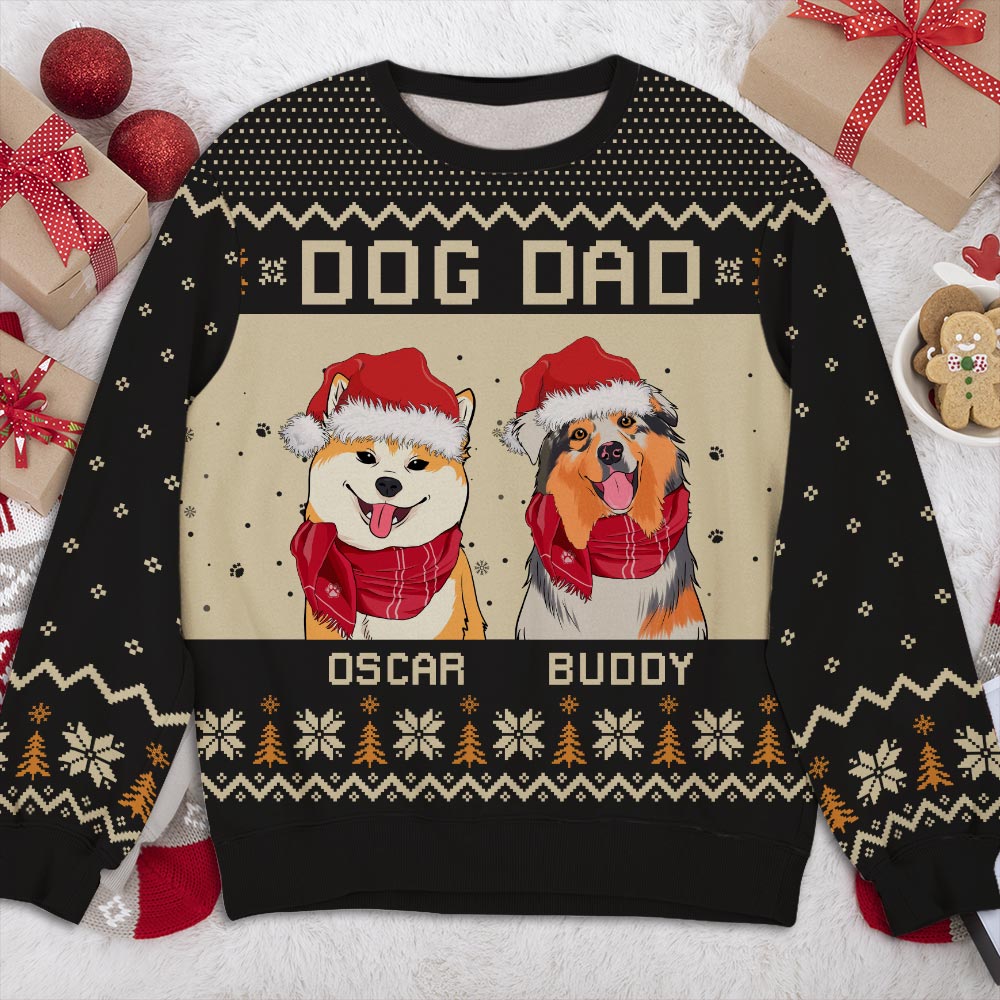 Smiling Dog - Customizable All-Over Print Personalized Sweatshirt for Dog Lovers