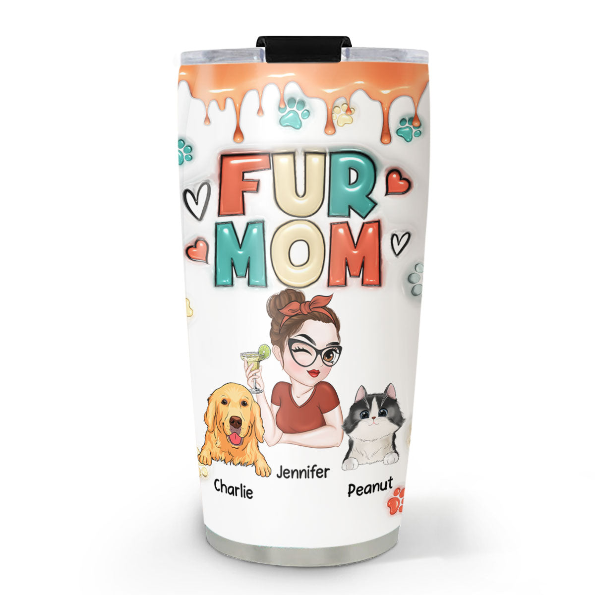 Mom of Pet - Personalized 3D Inflated Effect Custom Tumbler for All Occasions