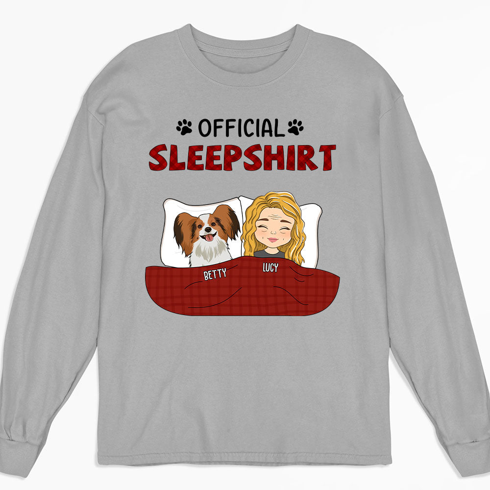 Official Personalized Custom Red Long Sleeve Sleepshirt - Ideal for Pet Lovers