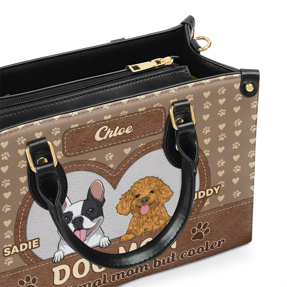 Cool Dog Mom Personalized Custom Leather Handbag