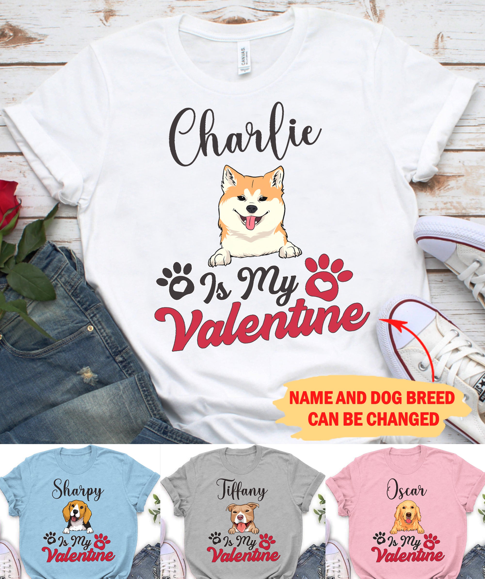 My Valentine - Customizable Unisex Personalized T-shirt for Pet Lovers
