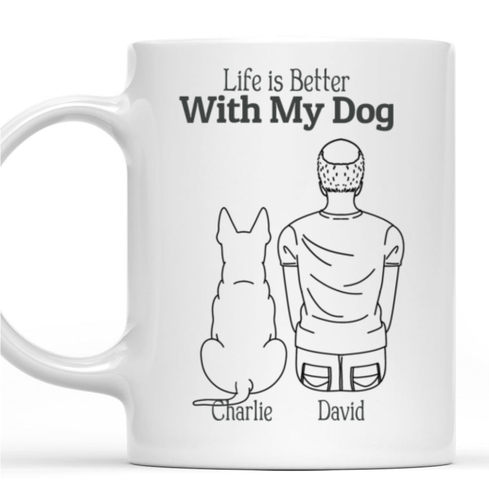 Personalized Custom 'Life Is Better With My Dogs' Coffee Mug - Ideal Gift for Dog Lovers