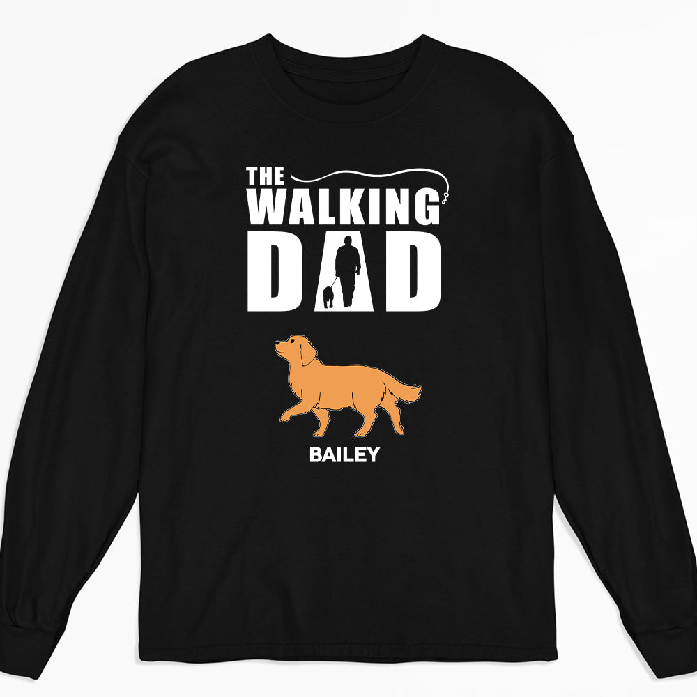 Personalized Custom Long Sleeve T-shirt: Walking The Dog - Ideal Gift for Pet Lovers