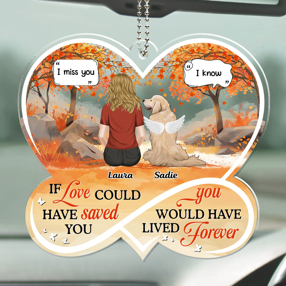Personalized Custom 'If Love Could Have Saved You' Car Ornament - A Heartfelt Keepsake