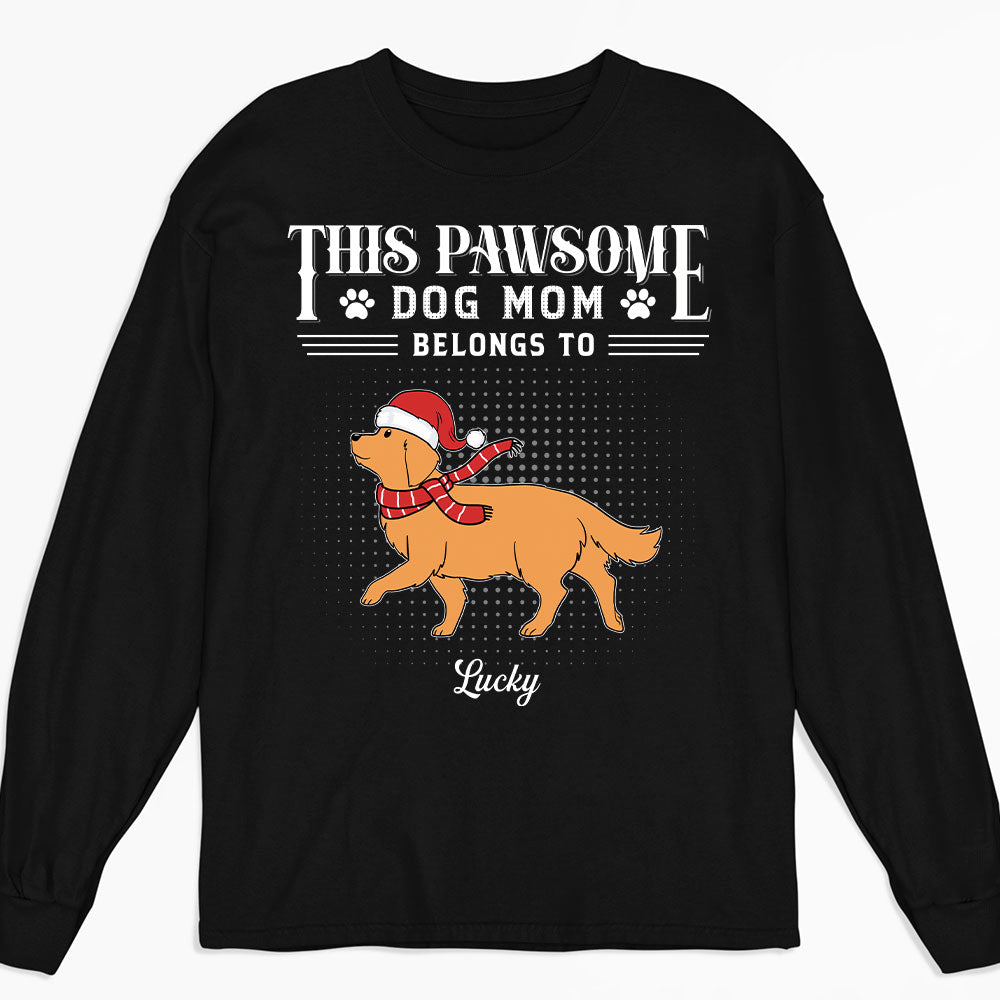 Pawsome Personalized Custom Long Sleeve Dog Dad T-shirt