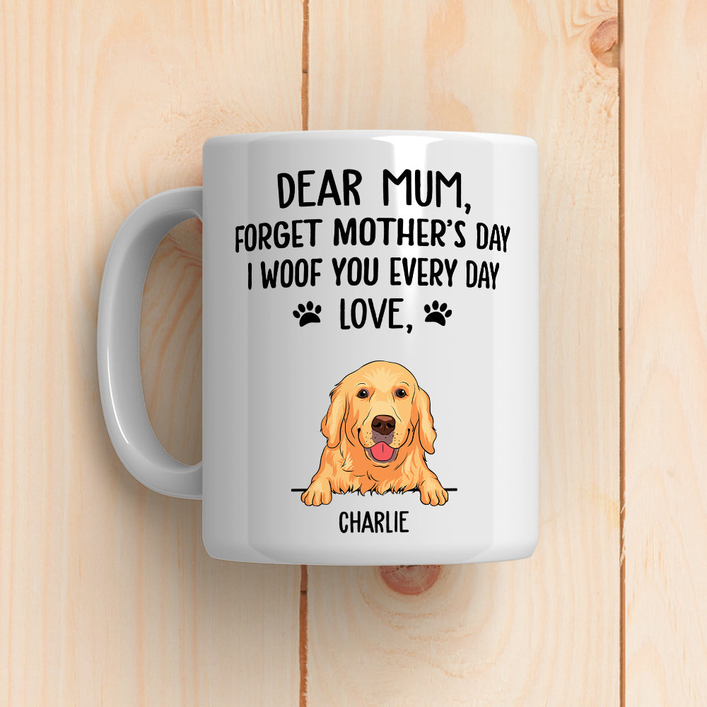 Customizable 'I Woof You Dog Mom' Personalized Coffee Mug - Ideal Gift for Pet Lovers
