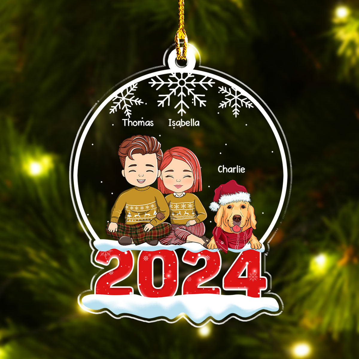 Customizable Personalized Pet Snow Globe Acrylic Ornament
