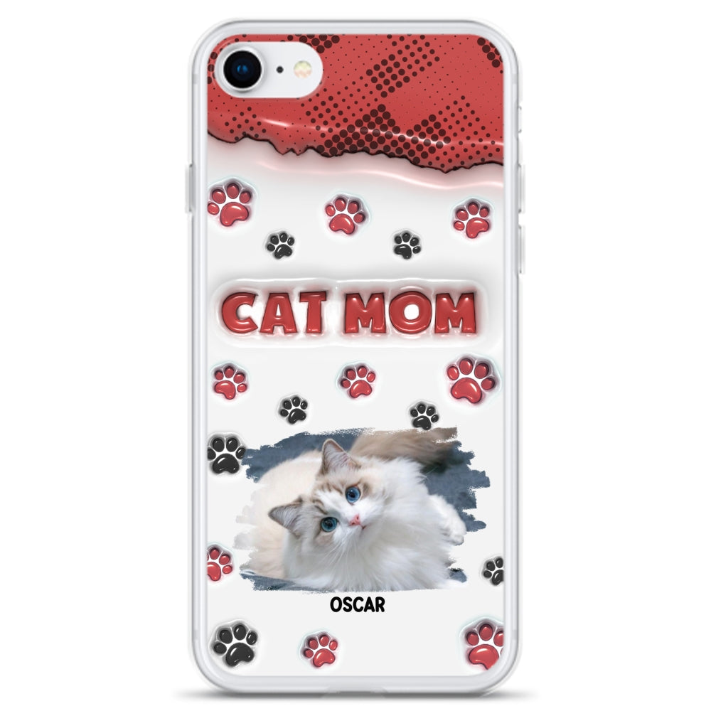 Personalized Cat Mom 3D Inflated Effect Custom Phone Case