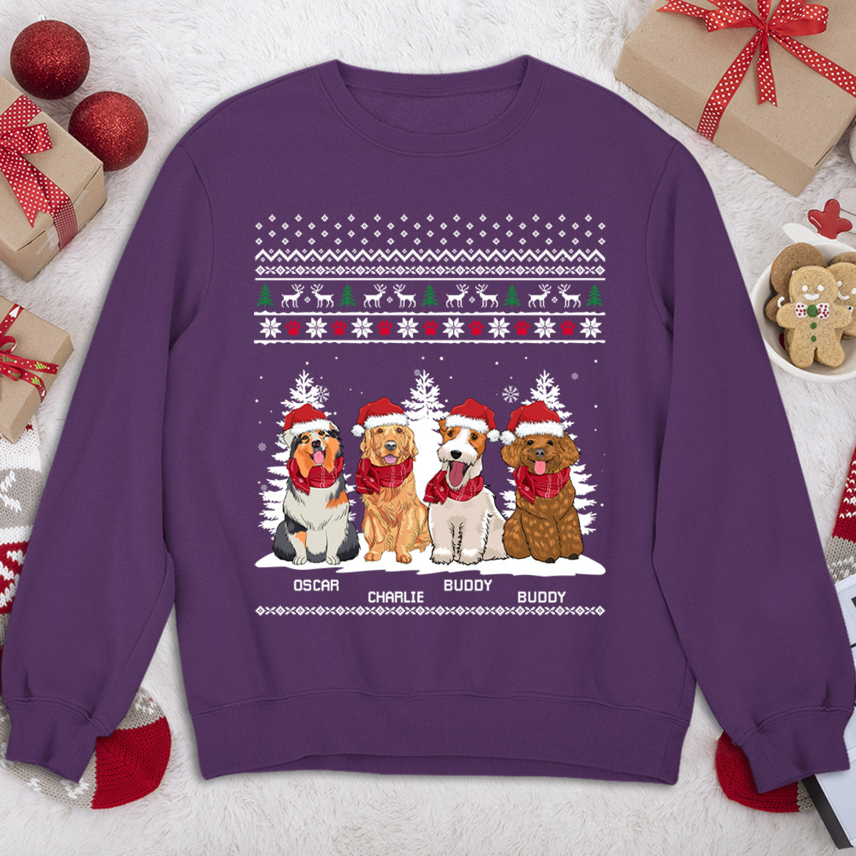Customizable Winter Dog Sweatshirt - Ideal Gift for Pet Enthusiasts