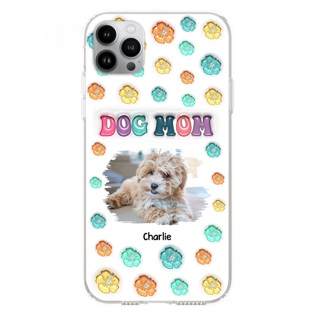 Customizable 3D Inflated Effect Dog Mom Summer Photo Personalized Phone Case