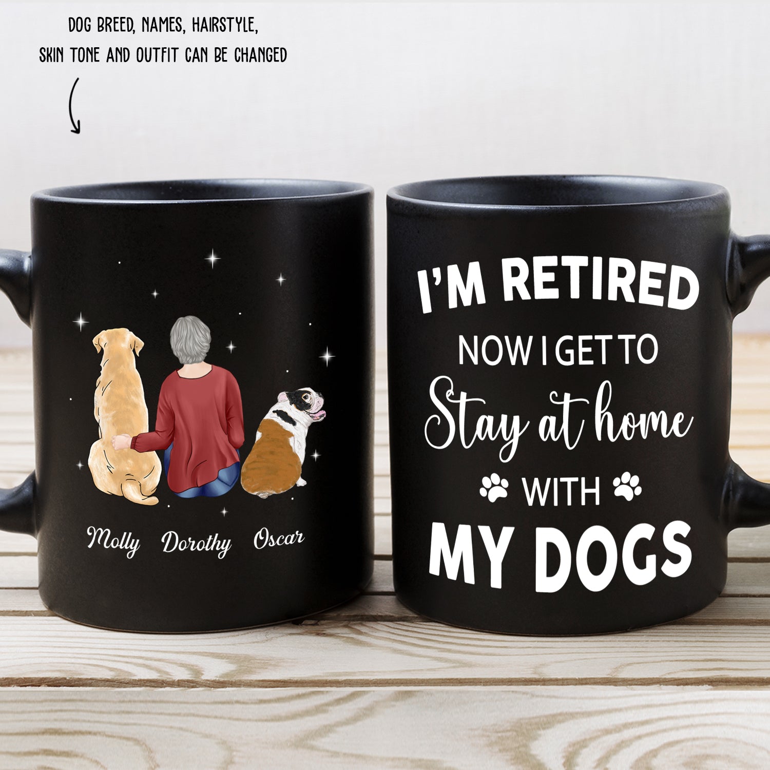Personalized Custom Dog Lover's Coffee Mug for Staying at Home