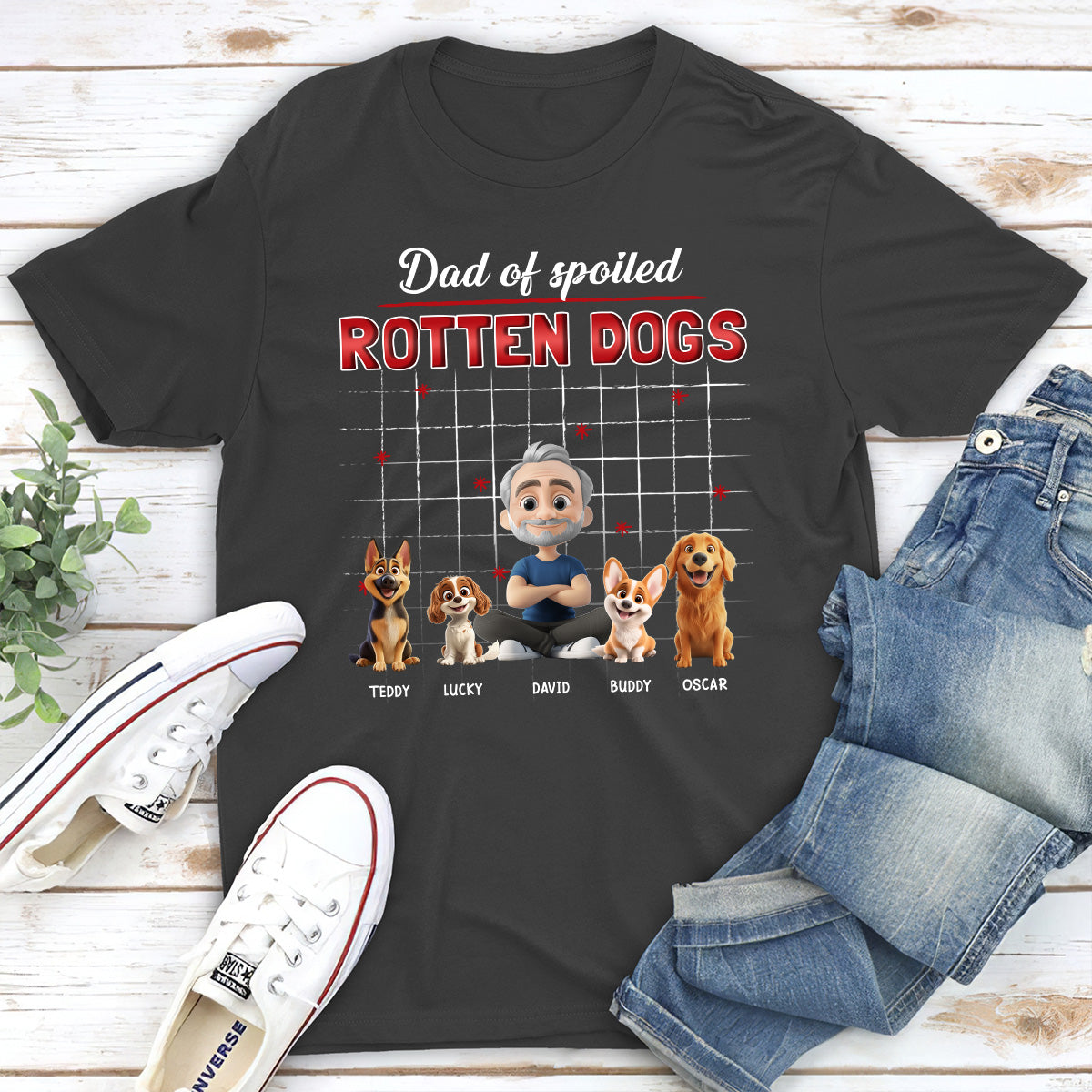 Personalized Custom Unisex Best Dog Cartoon Mom Dad T-shirt - Ideal Gift for Pet Lovers
