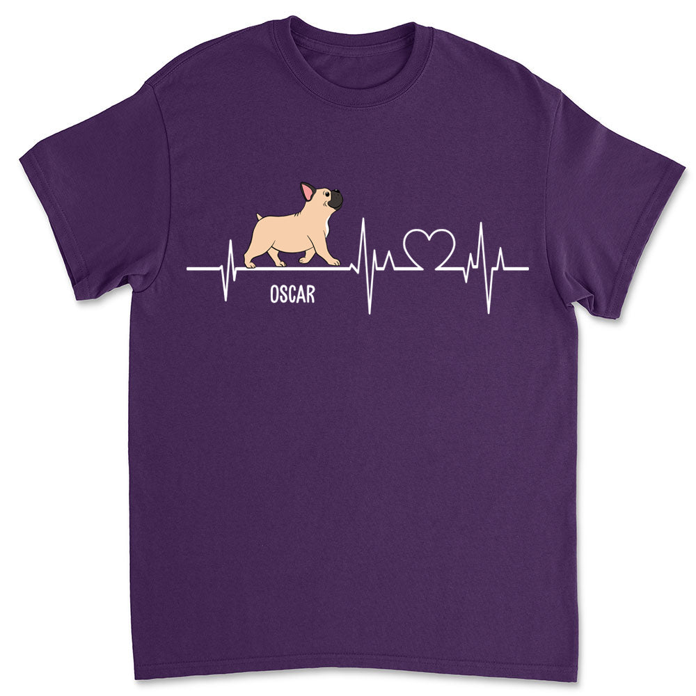Personalized Dog Heartbeat Unisex T-shirt - Ideal Gift for Pet Lovers