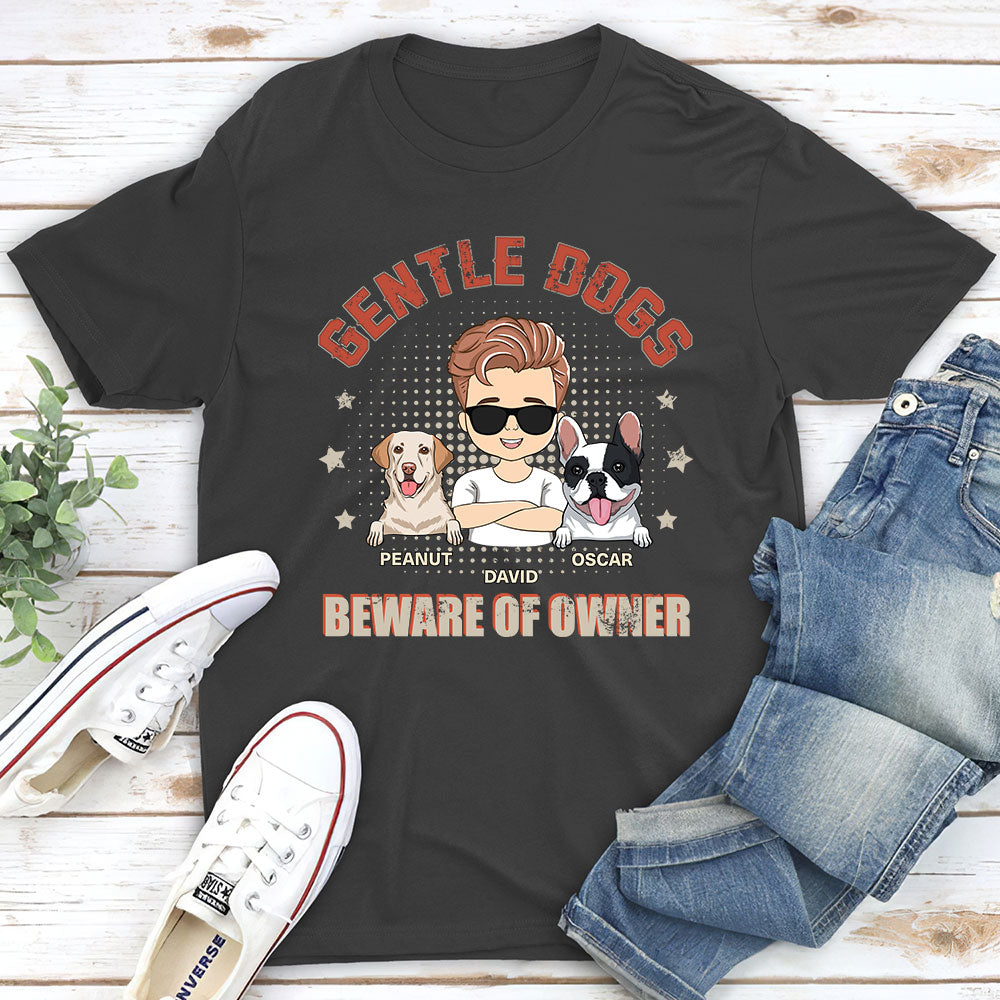 Personalized Custom 'Beware Of Owner' Unisex T-shirt - Ideal Gift for Pet Lovers