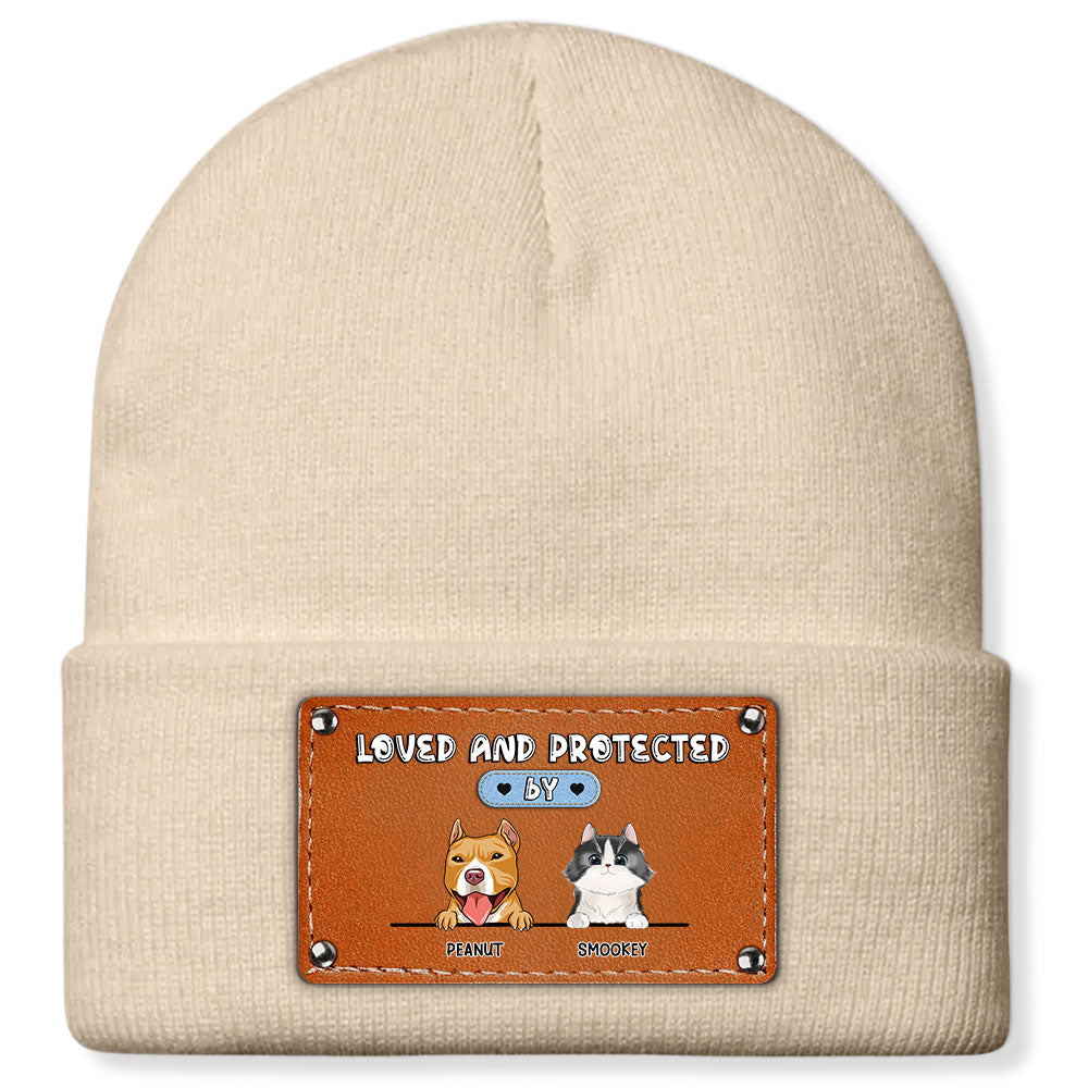 Personalized Custom Baby Beanie: Loved and Protected by Dog - Ideal for Fall and Winter