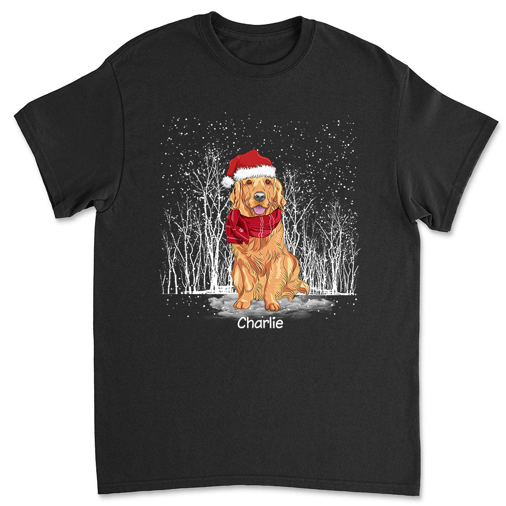 Customizable Winter Unisex Dog-themed T-shirt - Ideal Gift for Pet Lovers