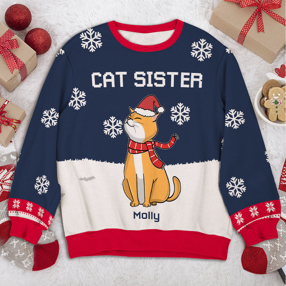 Personalized Custom All-Over-Print Cat Chilling Sweatshirt for Kids