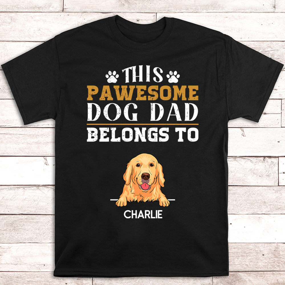 Pawsome Personalized Unisex T-shirt for Dog Dads