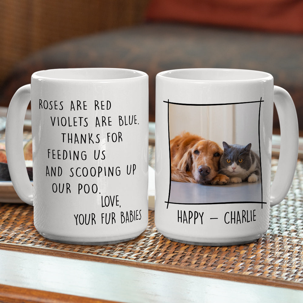 Personalized Thank You For Scooping My Poo Custom Coffee Mug with Photo