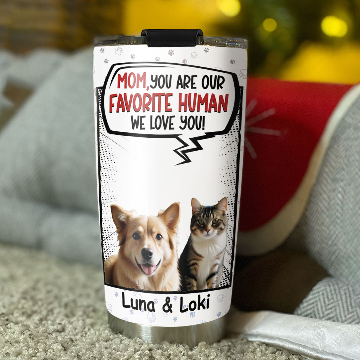 Customizable Favorite Pet Photo Tumbler - Personalized Stainless Steel Tumbler