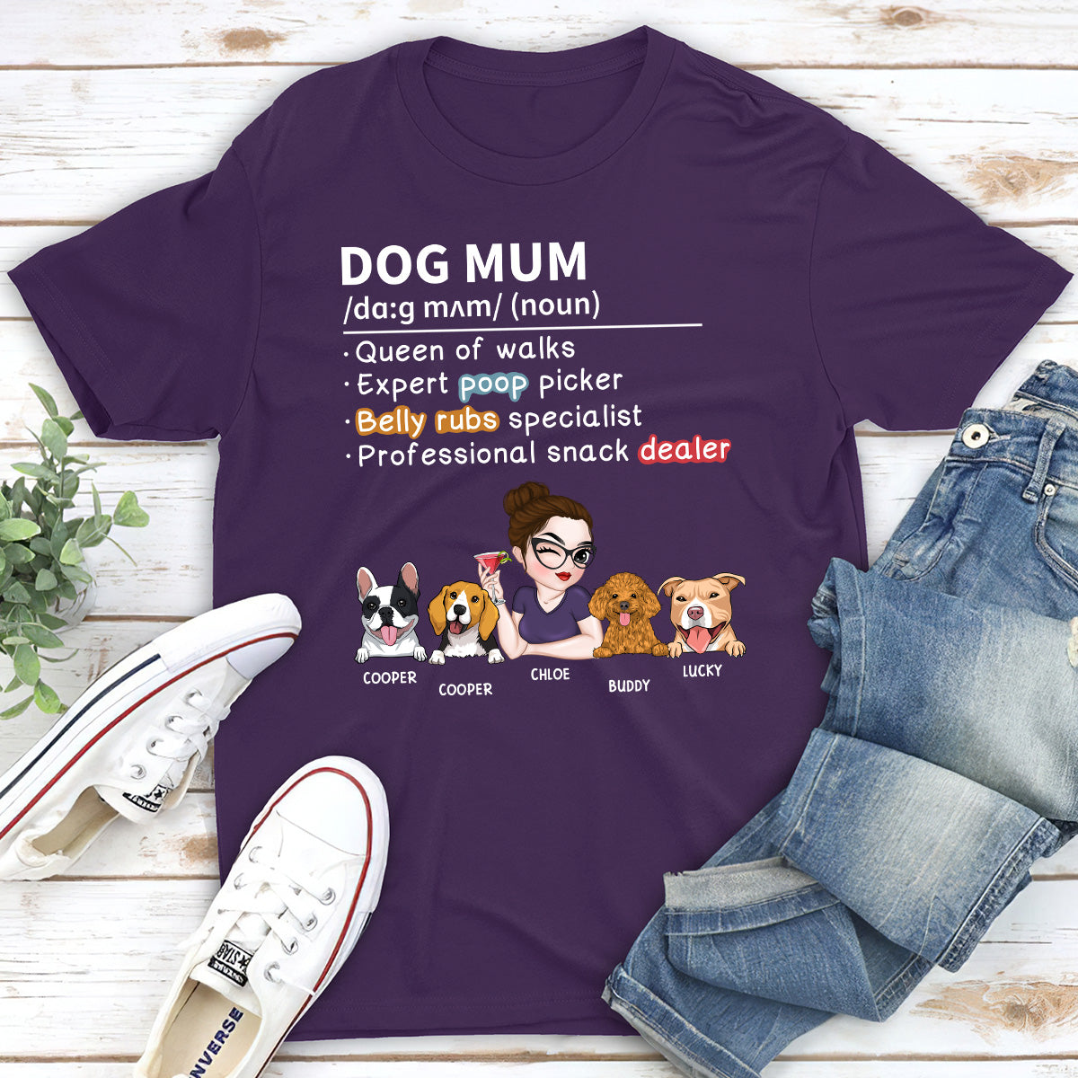 Personalized Custom Unisex Dog Dad and Mom Definition T-Shirt - Ideal Gift for Pet Lovers