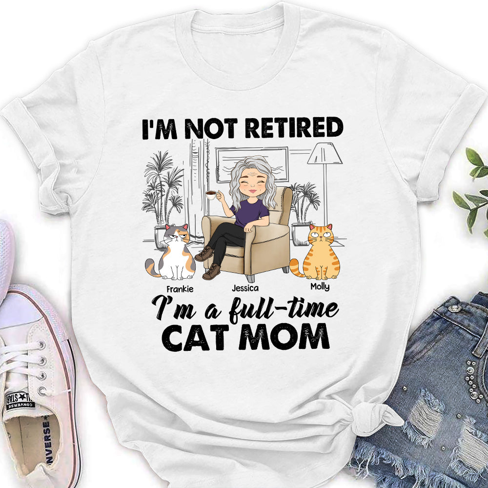 Customizable Full - time Cat Mom Women's T - Shirt: Ideal Gift for Pet Lovers