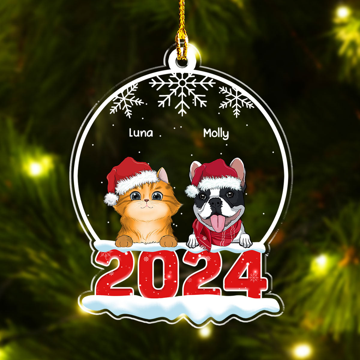 Customizable Personalized Pet Acrylic Snow Globe Ornament