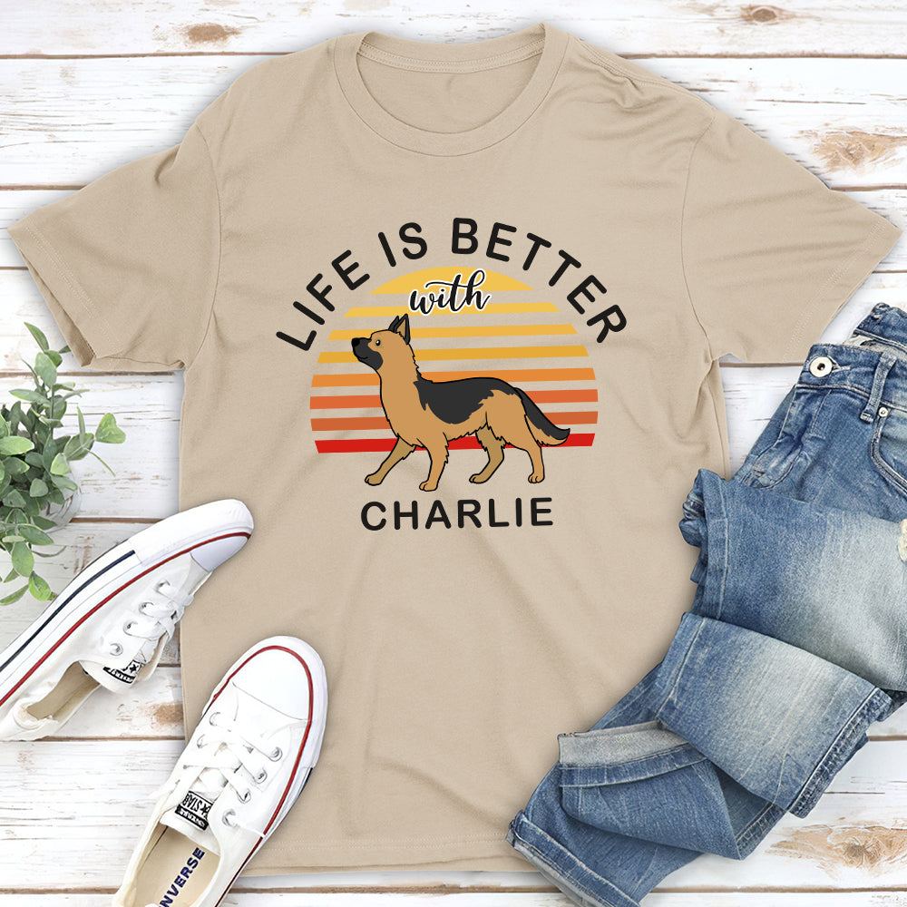 Customizable Unisex 'Life Is Better Dog Walking' T-shirt - Ideal Gift for Pet Lovers