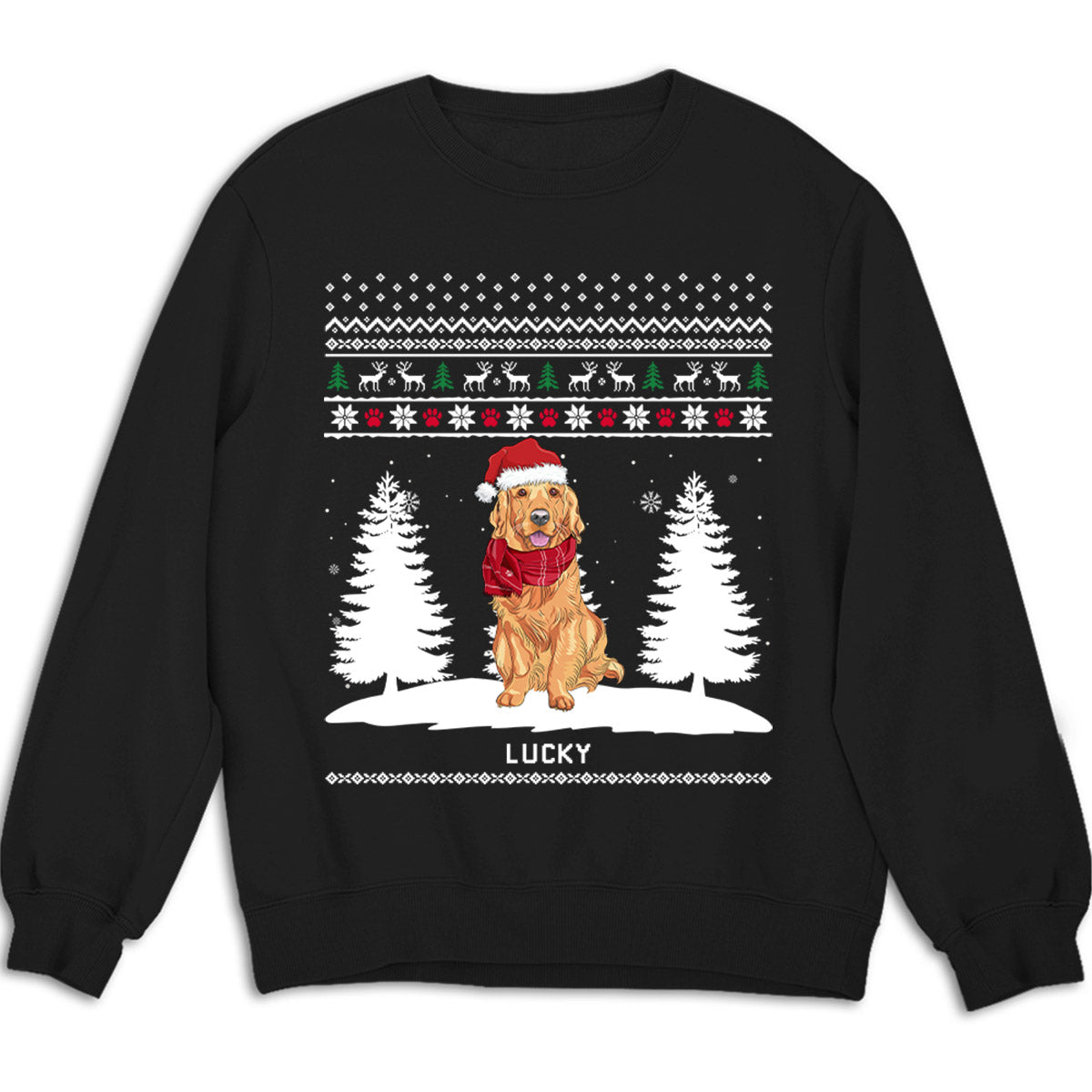 Customizable Winter Dog Sweatshirt - Ideal Gift for Pet Enthusiasts
