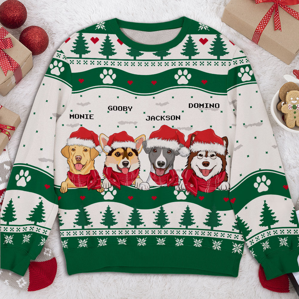 Paw Pine Tree - Customizable All-Over Printed Sweatshirt for Pet Lovers
