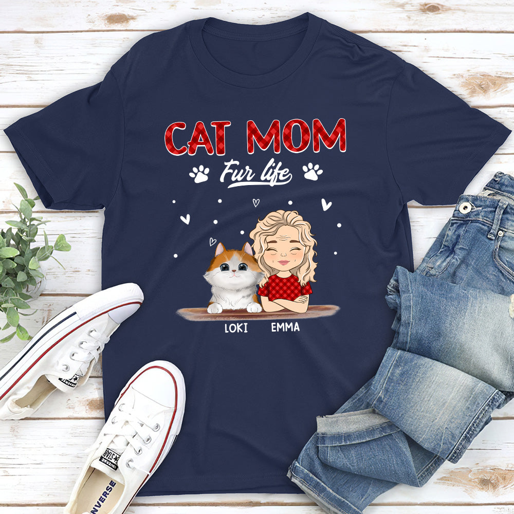 Customizable Cat Mom Fur Life Unisex T - shirt: Ideal Gift for Pet Lovers