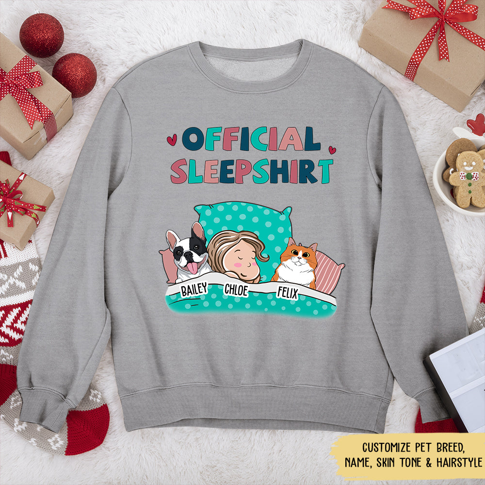 Customizable Pet Lover's Sleep Sweatshirt - Personalized Design