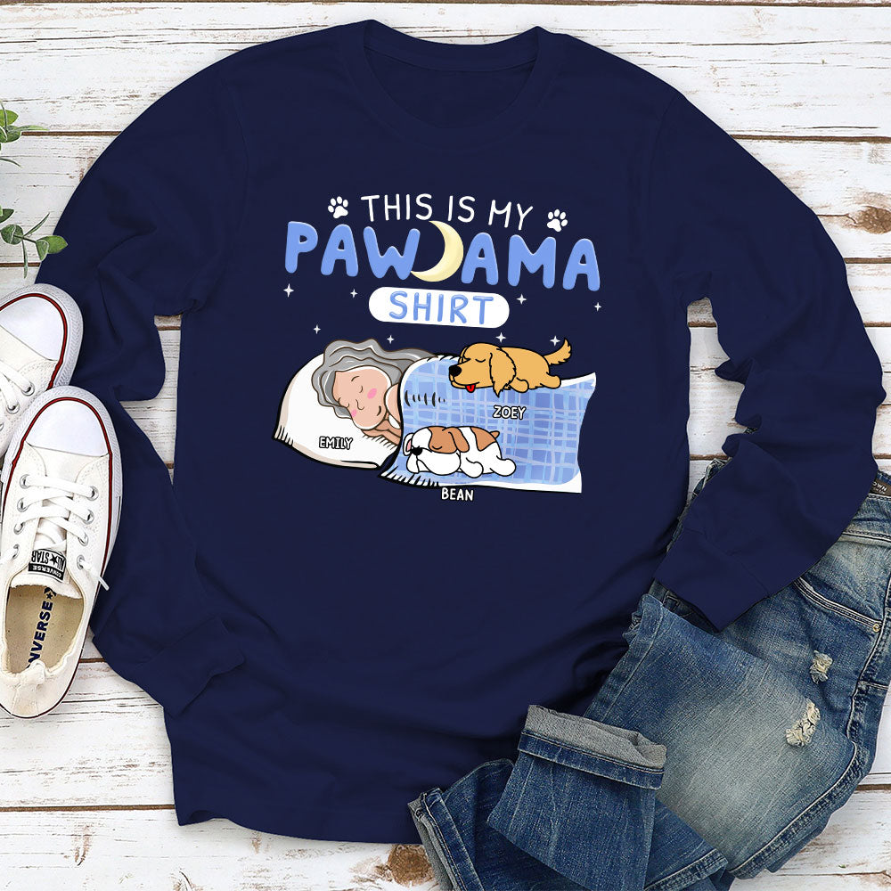 Personalized Custom Long Sleeve Holiday Pajama T-shirt - Ideal Gift for Pet Lovers